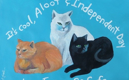 Three Cats That Are Practically Red White And Blue!