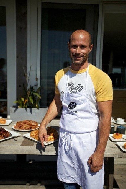 Daniel Vater preparing Mascarpone Croissant French Toast, photo credit: Alex Gaena