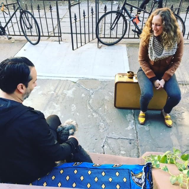 Fazzolari in front of her stoop