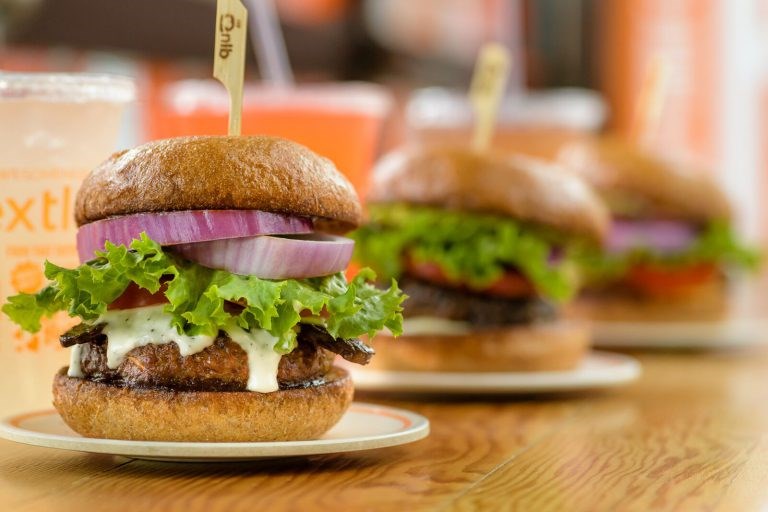 Next Level Burger, vegan burger, vegan burger chain, plant-based foods, non-GMO, sustainable, organic, Beyond Meat Beyond Burgers, Fort Greene, Whole Foods 365,