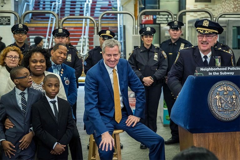 Neighborhood Coordination Officers, NCO, BK Reader, Mayor Bill de Blasio, Terrance Monahan, Atlantic Termin, Barclays Center, Transit District 30, community policing, neighborhood policing, transit policing, homeless outreach