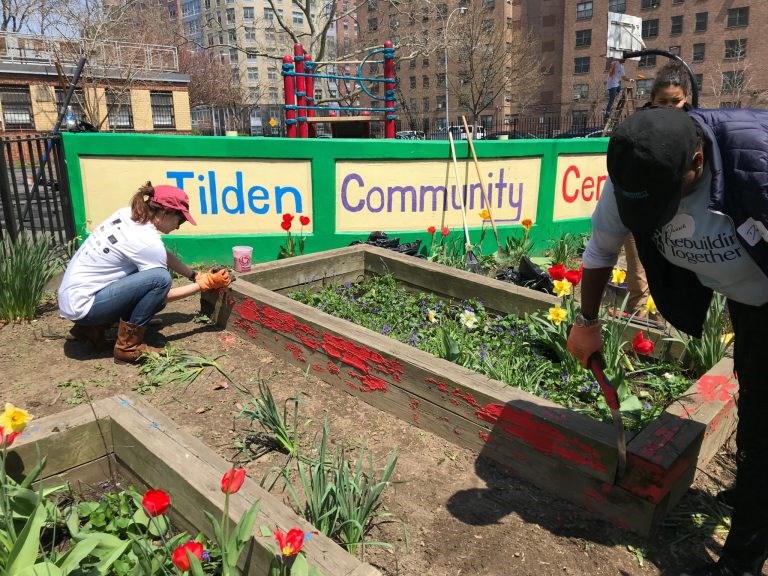 New flower beds for Tilden Houses in Brownsville.