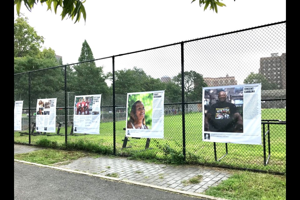 A total of 20 community heroes were selected and are now on display at Commodore Barry Park and Fort Greene Park.