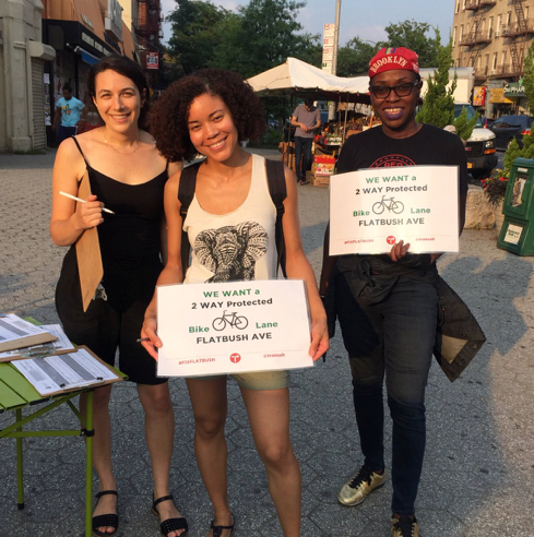 Transalt is petitioning for a bike Lane along Flatbush Avenue.