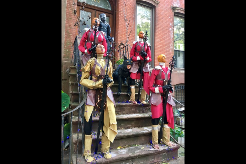 T&#8217;Challa&#8217;s mighty women warrior on guard in Clinton Hill. Photo credit: M. Levingston for BK Reader