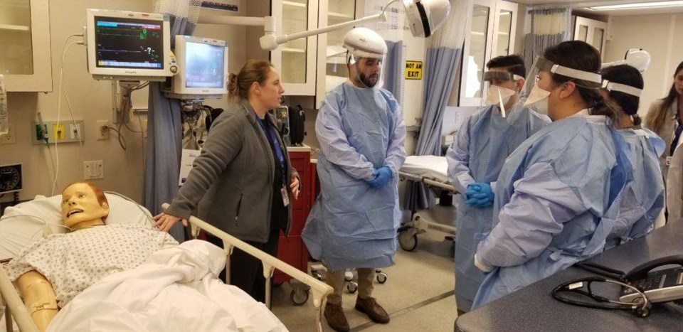 NYC Health + Hospitals/Kings County staff conducted an emergency response simulation inside a Mobile Satellite Emergency Department trailer.