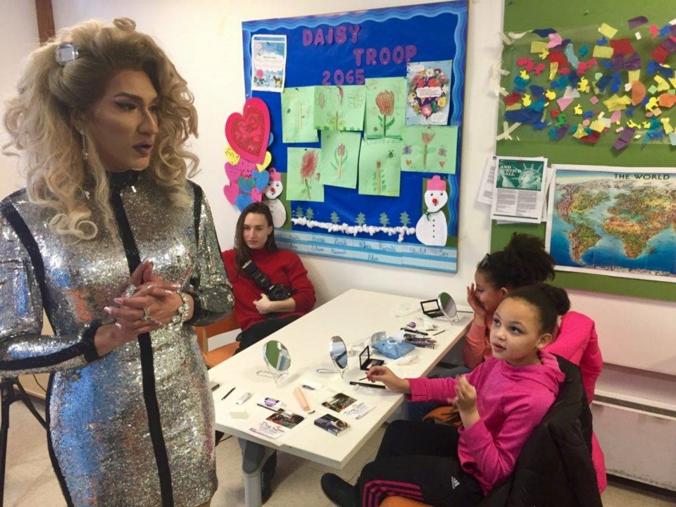 The kids received free makeup, beauty instruction and some quality time with drag queen Cholula Lemon.