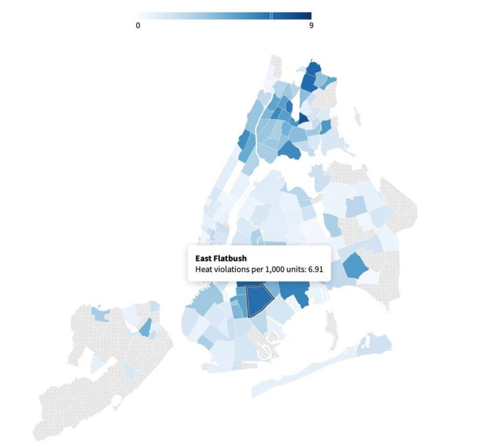 East Flatbush is among the top neighborhoods with the most heating violations