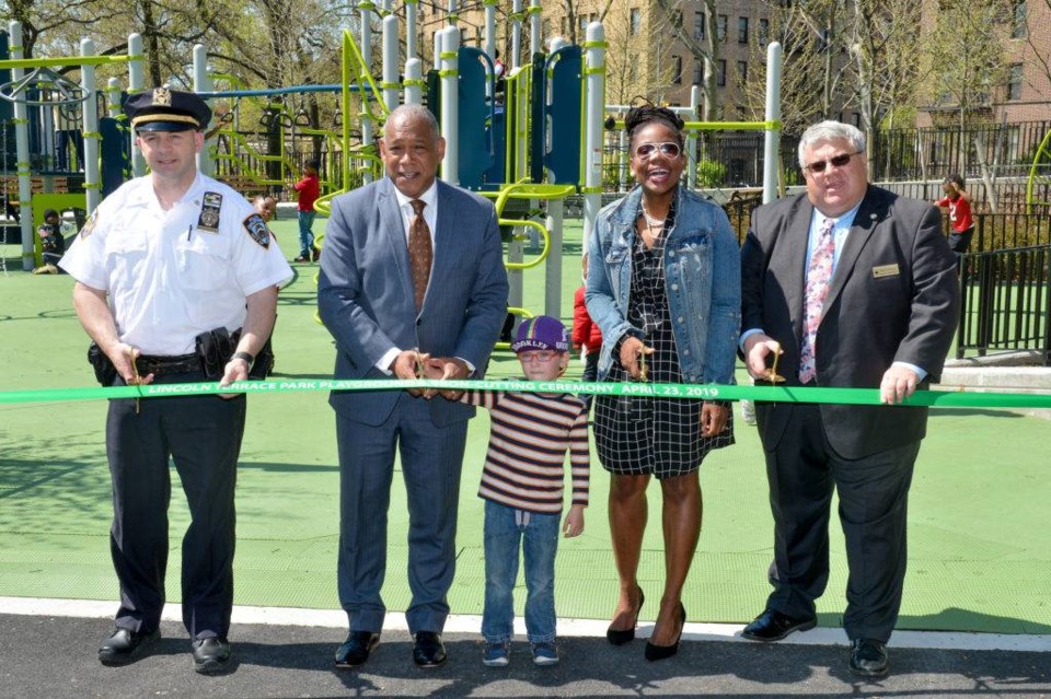 The playground underwent a $4 million overhaul and now features new play equipment, a spray shower, swings, benches, tables, chairs and more