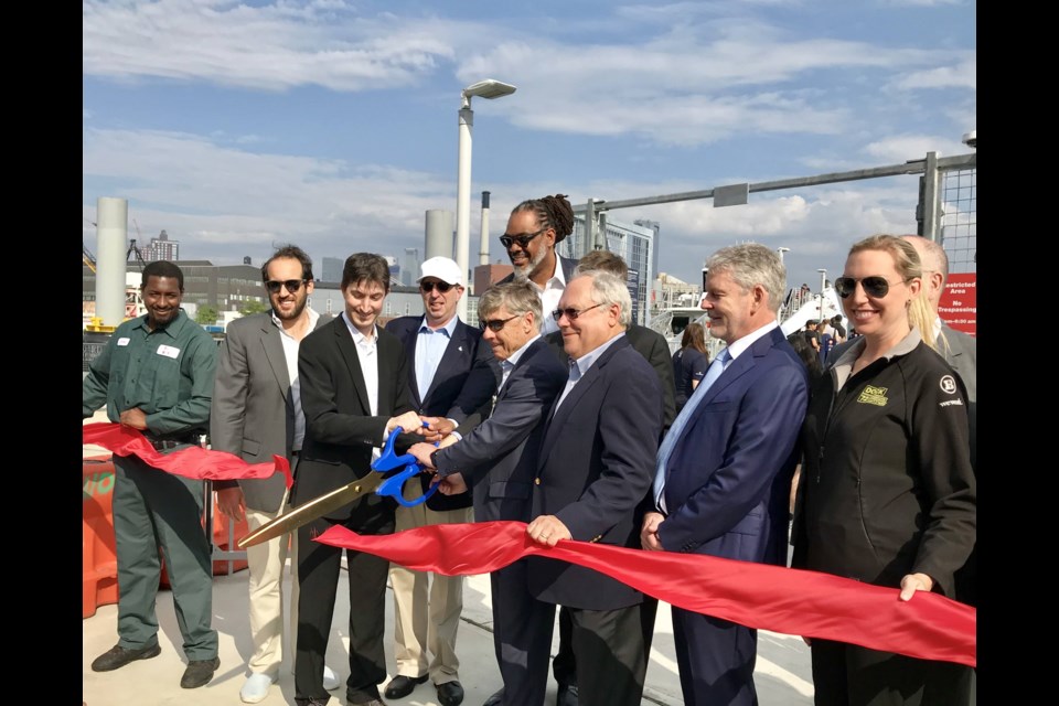 Representatives from the Brooklyn Navy Yard and city officials celebrated the opening of the new Central Brooklyn ferry stop.
