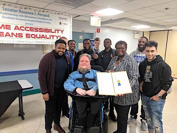 Senator Persaud and AbleGamers brought custom video game tech to battle it out with Brooklynites with disabilities at Brookdale Hospital.