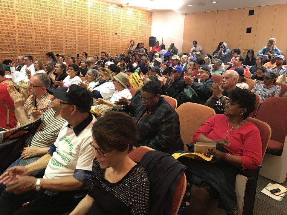 Megar Evers College's auditorium quickly reached maximum capacity.