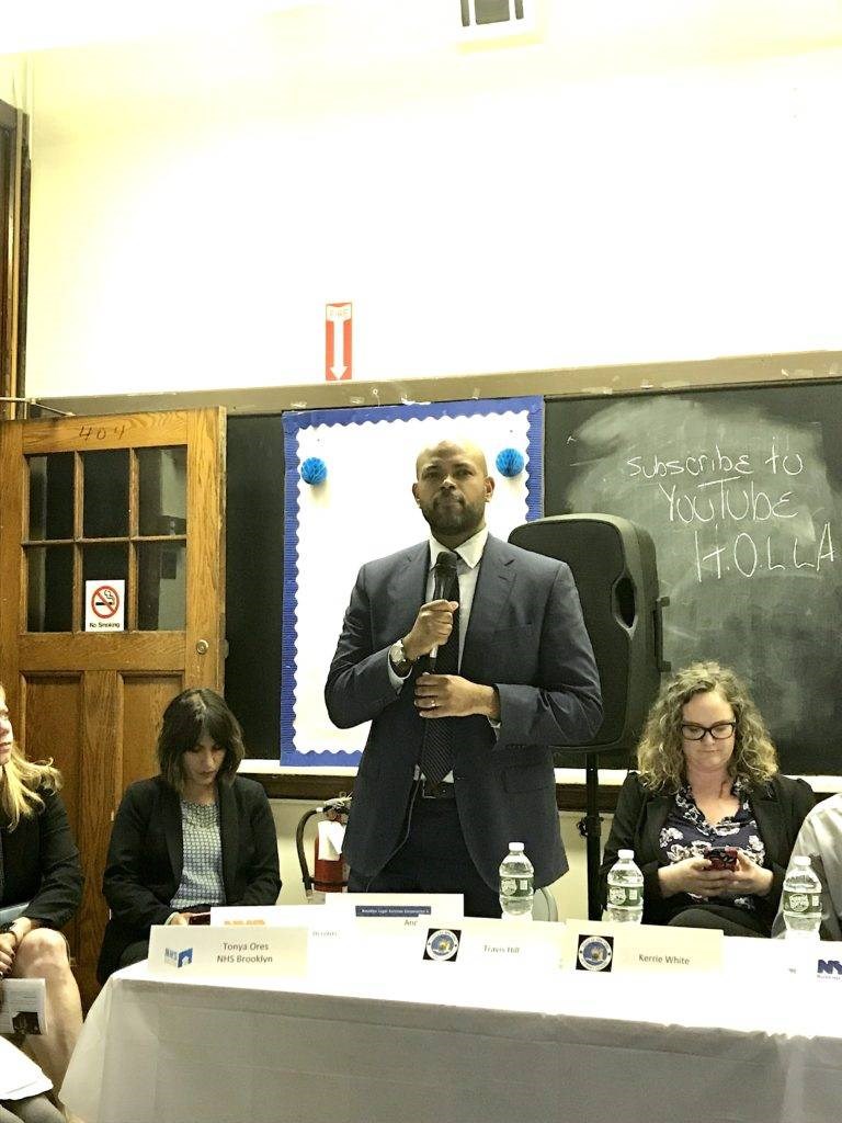 Travis Hill of the New York AG's Office spoke on laws protecting tenants from landlord harassment. 