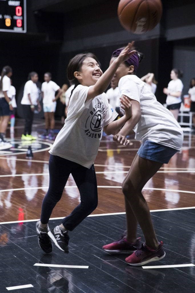 Close to 50 Brooklyn girls got to live out their hoop dreams on Sunday during the Brooklyn Nets' free, all-girls youth clinic at Barclays Center.