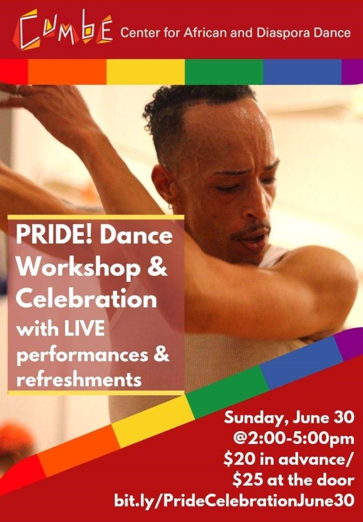 In observation of World Pride, Cumbe Dance will be hosting an afternoon of love, happiness and Afro-Cuban dance led by the vibrant Tony Domenech.
