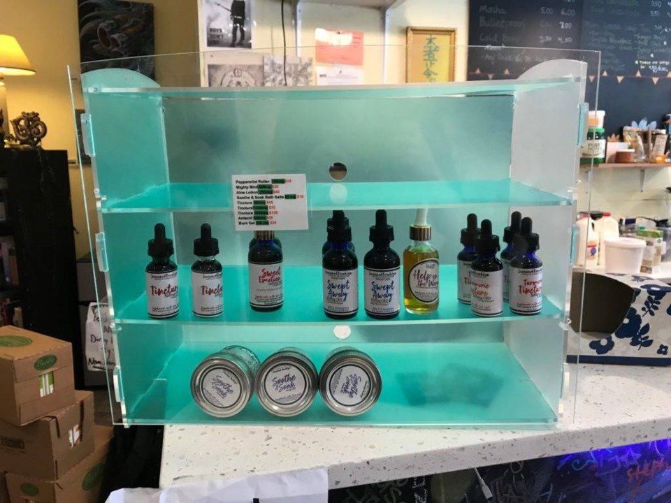 CBD tinctures and oils in a case
