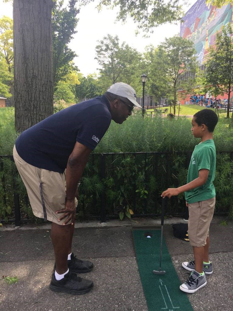 Free golf lessons in Crown Heights are giving Brooklyn kids the chance to putt their way onto a driving range and learn some new skills.