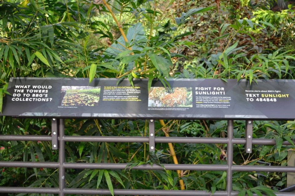 The exhibit showcases the garden's collection of plants species and details how a proposed development may threaten its survival