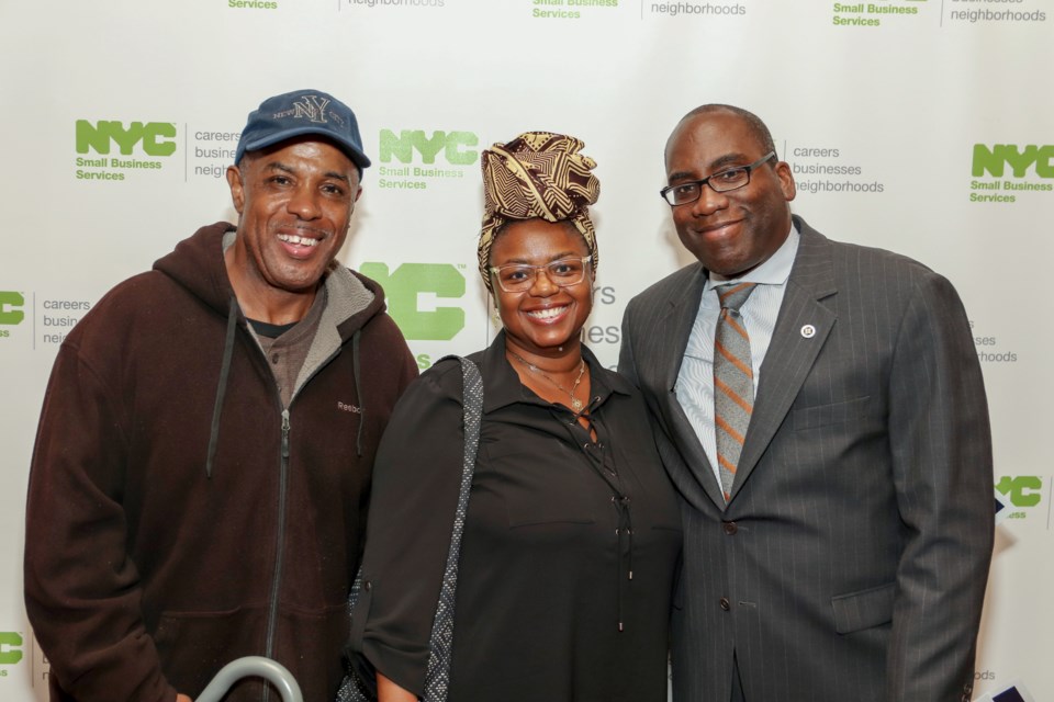 Launch of Black Entrepreneurship Initiative 22Be NYC22 with SBS Commissioner Gregg Bishop Angela Yee Deputy Mayor Philip Thompson Shawn Rochester and Elliott Breece in