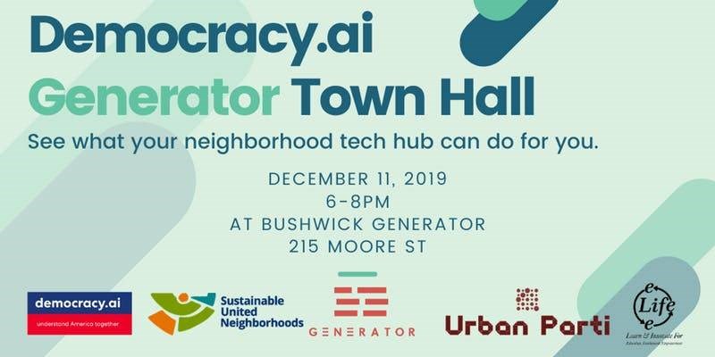 The Bushwick Generator, Urban Parti, Democracy.ai, town hall, artificial intelligence, Emerick Patterson, community consensus