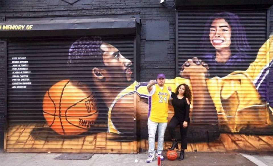 The Latino Artist Behind the Kobe and Gigi Bryant Mural in Brooklyn