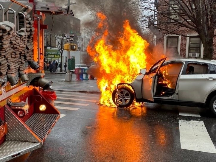 Car Bursts Into Flames In Crown Heights