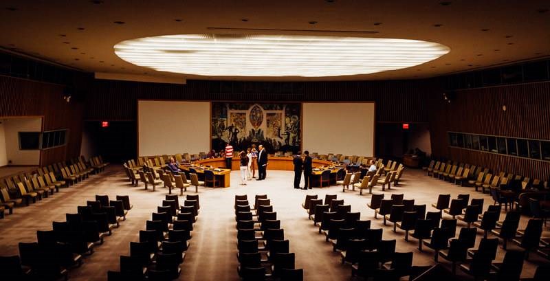 The New York City Council remains empty as hearings and stated meetings are now all held online.