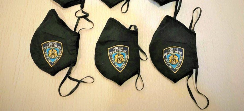 Every Brooklyn officer will be getting a NYPD mask thanks to 5MMASK. Photo: Zam Barrett.