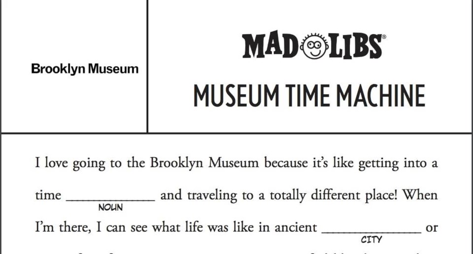 Mad Libs, COVID-19, online games, Brooklyn Museum, learning programs