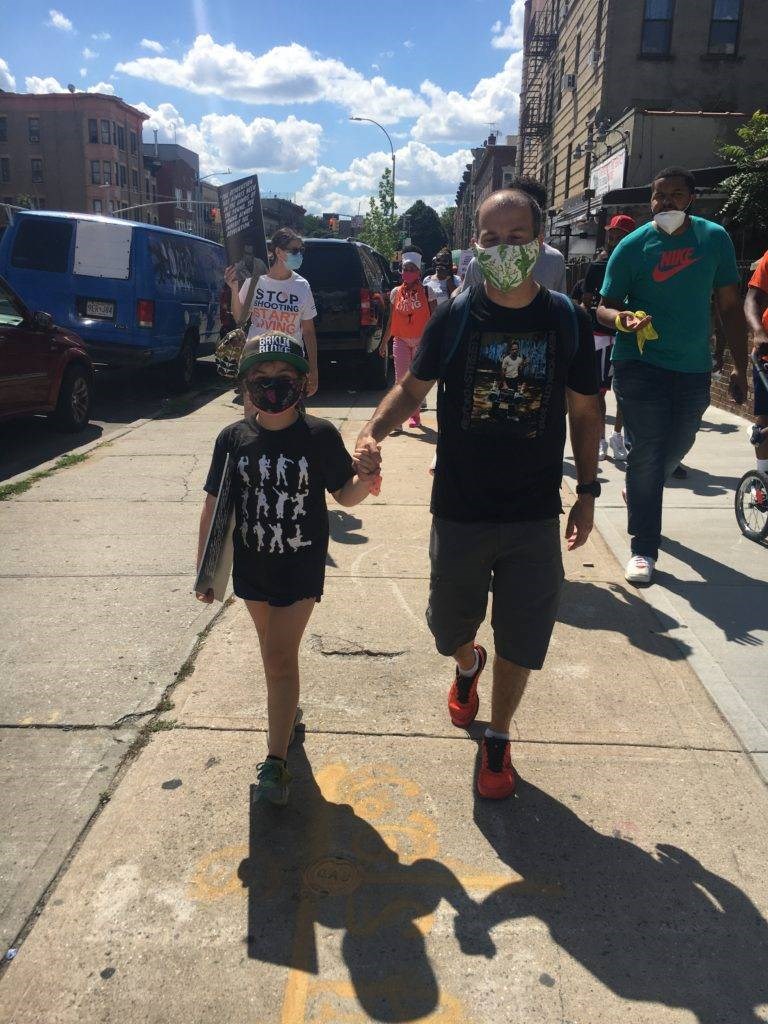 Seth and Adelina Fleischman marched in support of their community. Photo: Anna Bradley-Smith for BK Reader.