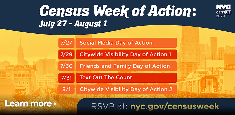 Plan for New York Census Week of Action. Graphics from NYC.Gov