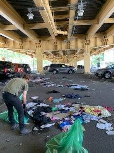 The litter Ilyes and McKay's group cleaned up, under the Brooklyn-Queens Expressway. 