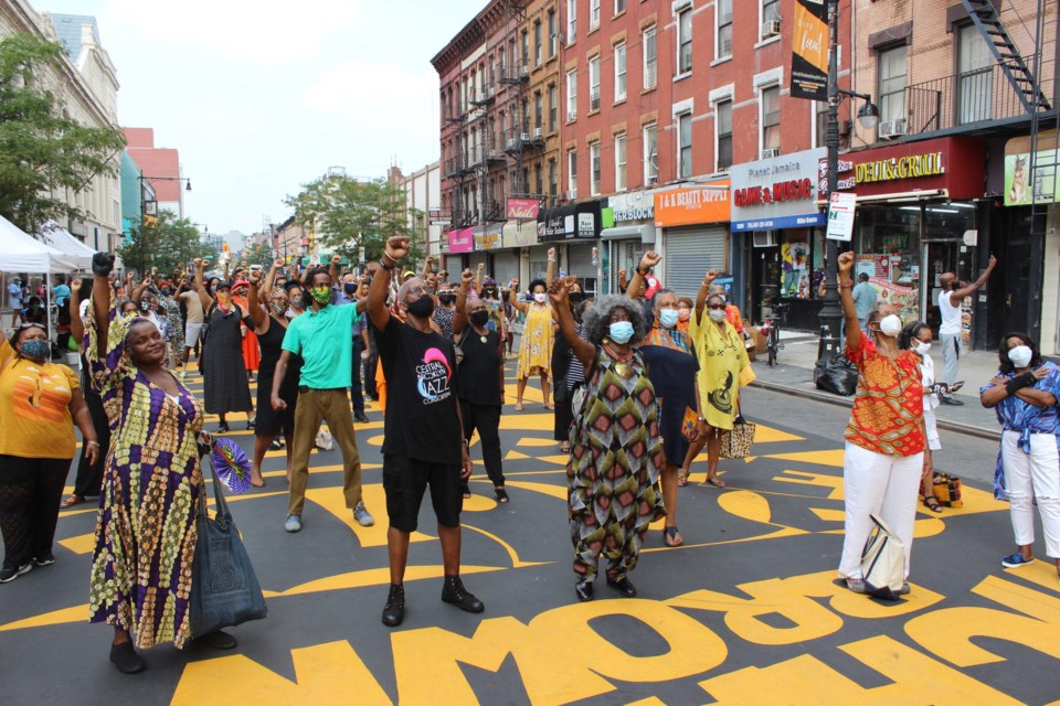artist, Billie Holiday Theatre, restoration plaza, Black Lives Matter mural, BLM mural