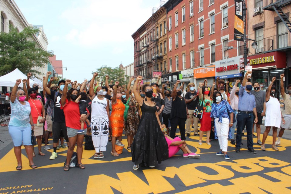 artist, Billie Holiday Theatre, restoration plaza, Black Lives Matter mural, BLM mural