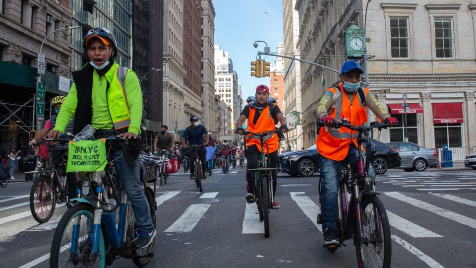 NYC Food Delivery Workers Band to Demand Better Treatment. Will New York Listen to Los Deliveristas Unidos?