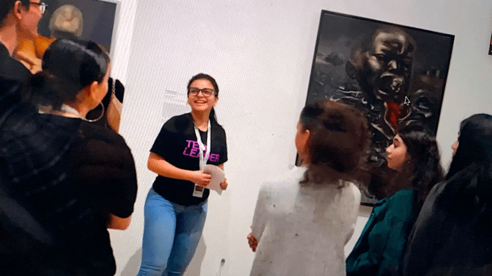 Laura Rendon Albarracin leading a group at the Whitney Museum Youth Insights program last year. This was the program that helped her qualify for the scholarship and showcase her natural leadership skills. Photo: Provided.