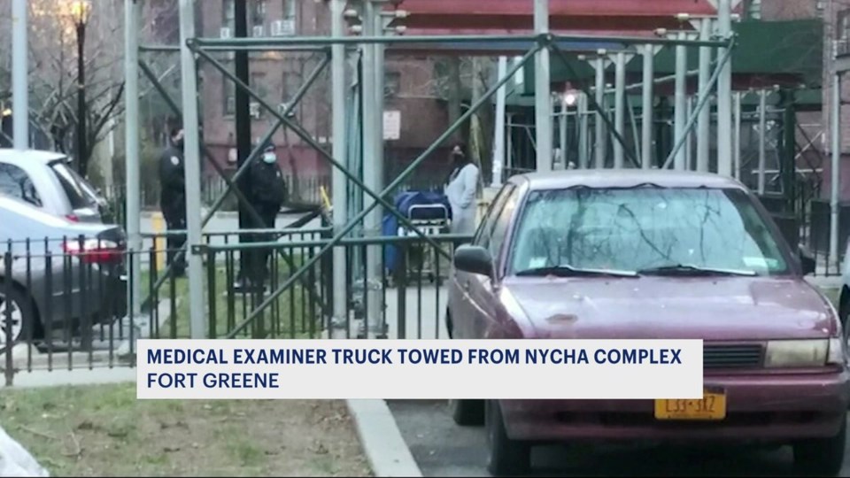 Medical examiner truck towed from NYCHA complex in Fort Greene