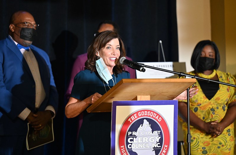 Gov. Kathy Hochul speaks at the 11th Anniversary of the GodSquad. Photo: Supplied/ Hochul.