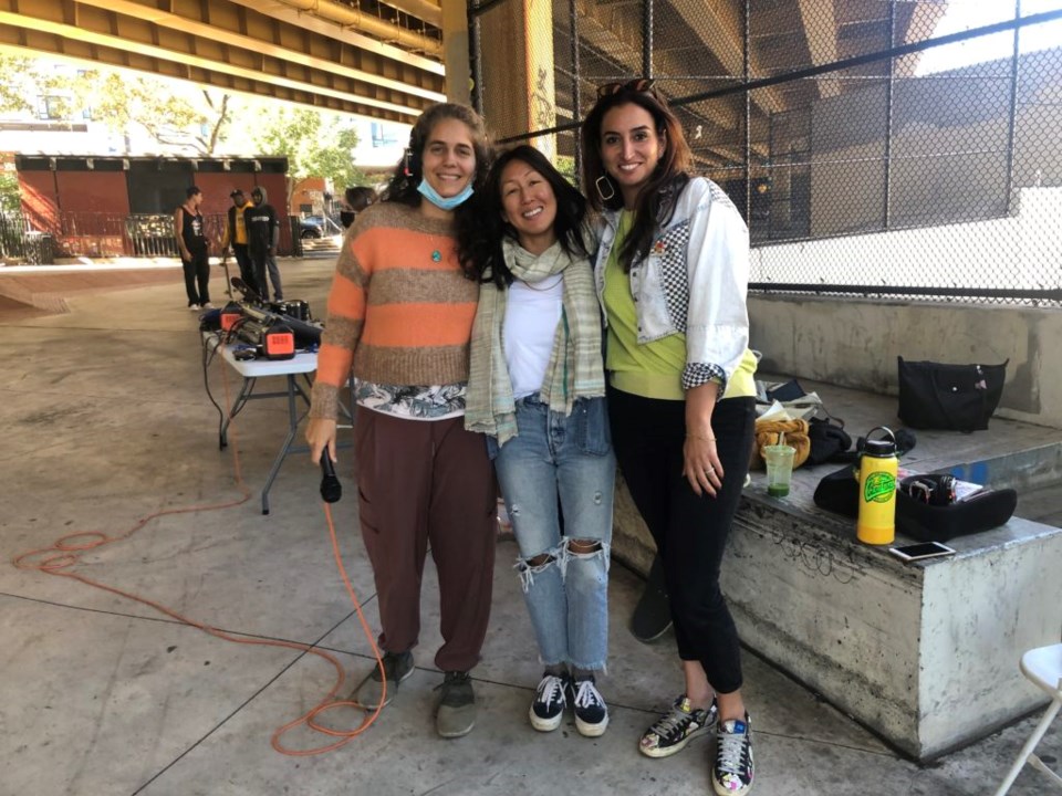  Noelle Ghoussaini, Esther Chang and Nilou Safinya.  Photo: Miranda Levingston for the BK Reader.