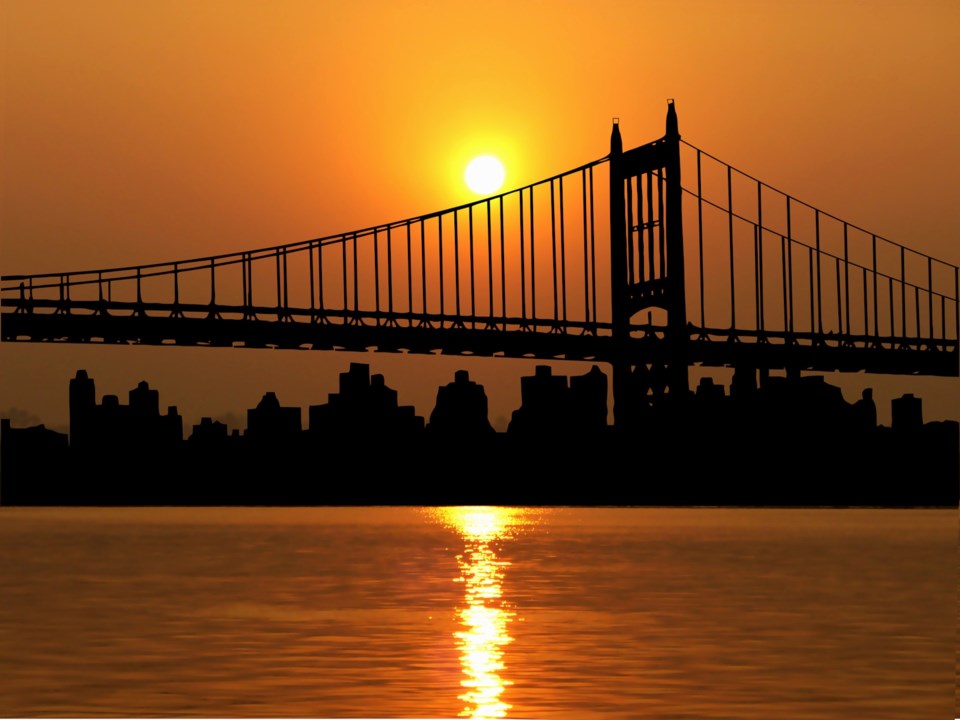 brooklyn bridge, sunset