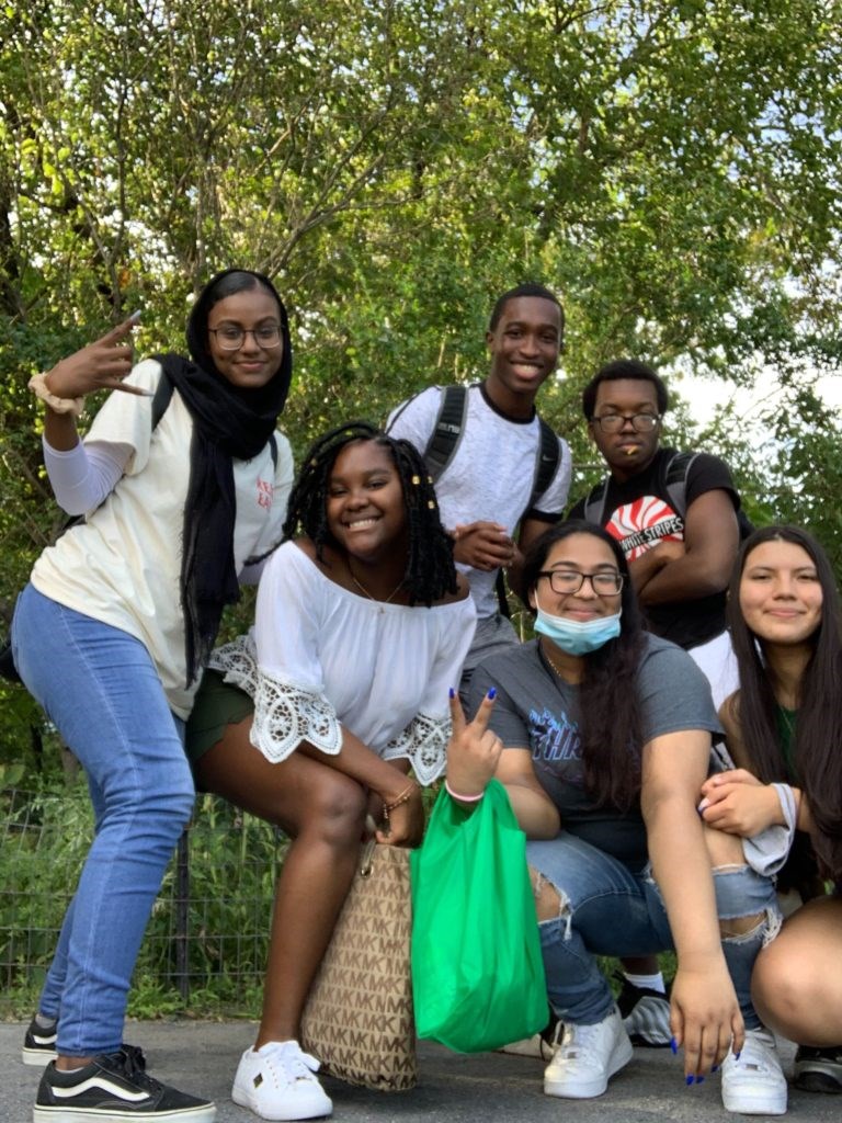 Jasmine and her friends, meeting up after their virtual summer program in 2020. Jasmine is second from left. Photo: Courtesy of Jasmine Greene. 