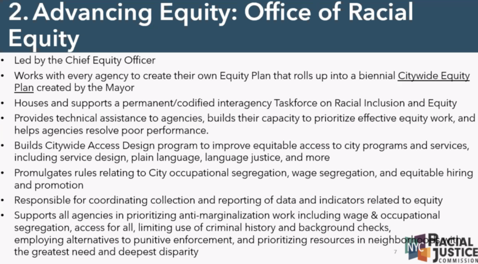 Proposed Office of Racial Equity
