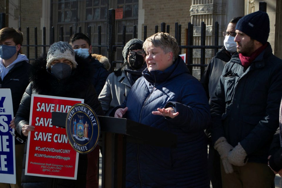 Hunter College Professor Jen Gaboury speaks