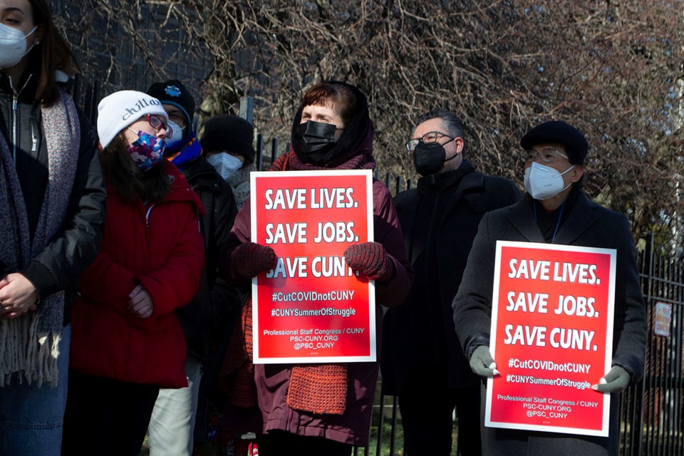 Demonstrators call for more funding for the City University of New York