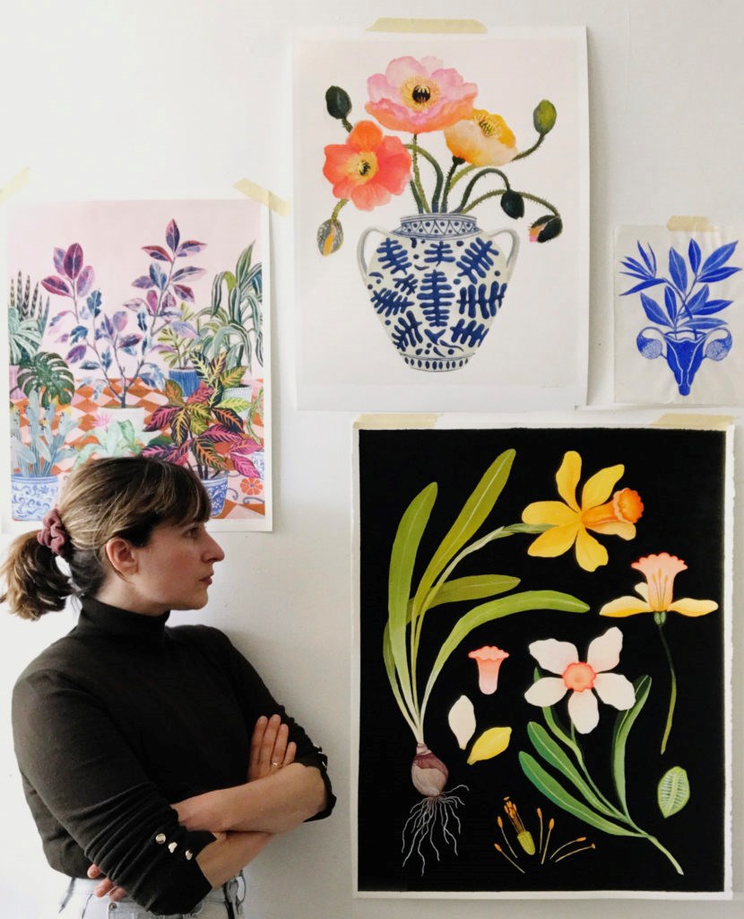 Laura Garcia Serventi with one of her daffodil studies. Photo: provided. 
