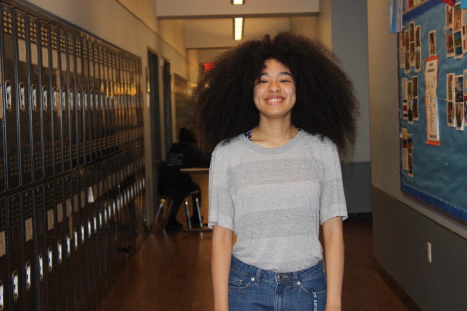 Myra Beji in her soon-to-be Alma Mater. She's been going to Brooklyn Ascend since third grade. Photo: Miranda Levingston for the  BK Reader.