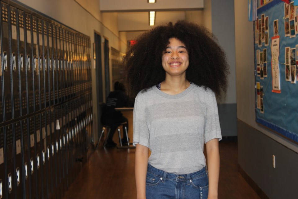 Myra Beji in her soon-to-be Alma Mater. She's been going to Brooklyn Ascend since third grade. Photo: Miranda Levingston for the BK Reader.