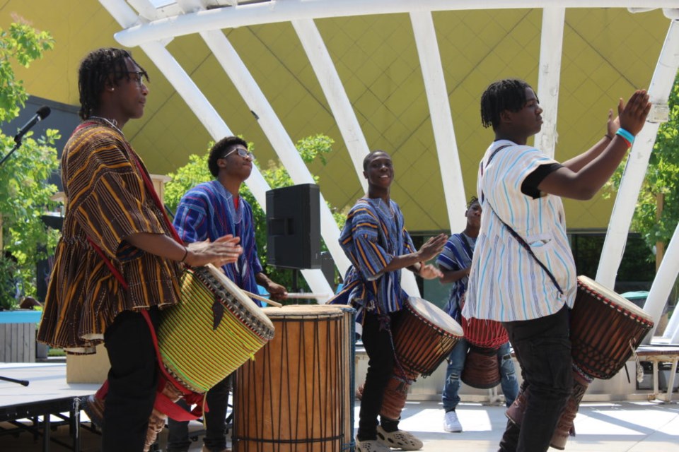 Drum group Asase Yaa had the audience clap along. Photo: Miranda Levingston for the BK Reader.