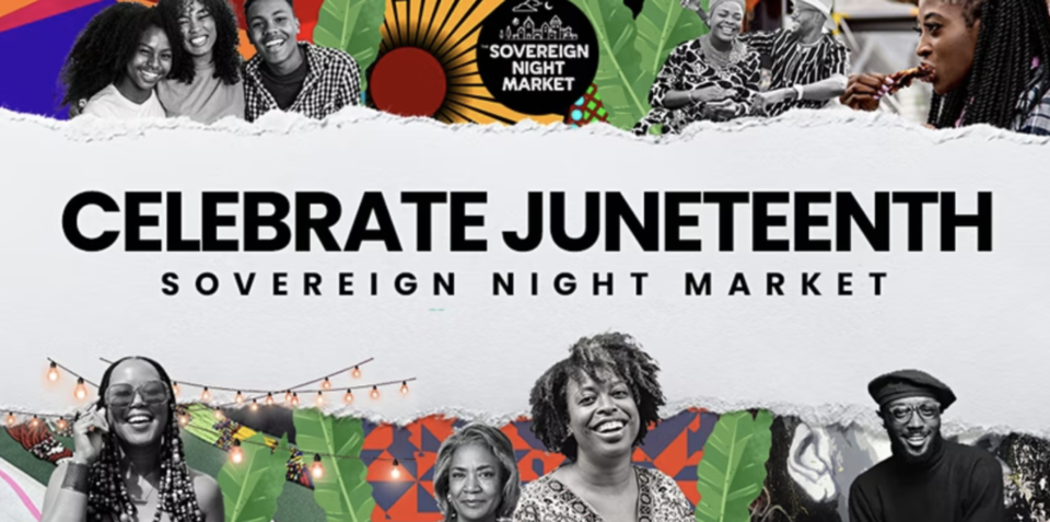 Celebrate Juneteenth Sovereign Night Market flyer.