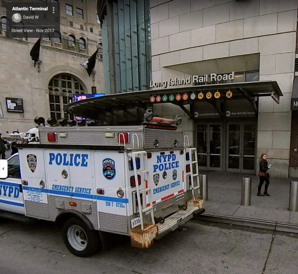 Google Street View image, Long Island Railroad subway station at Atlantic Terminal in Brooklyn, November 2017.